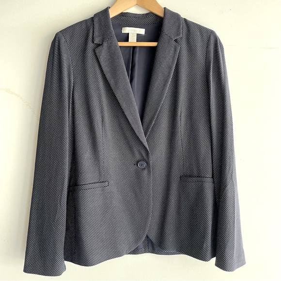 🌟Chico’s size 1 blazer - navy with white dots - Picture 1 of 4
